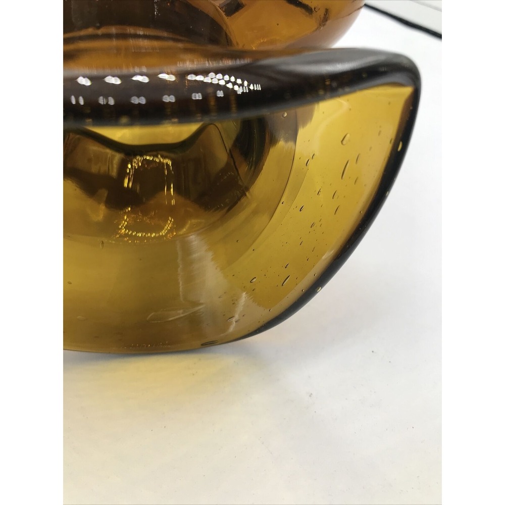 Amber GLASS  Hand Blown‎ Glass Pitcher - Picture 7 of 15